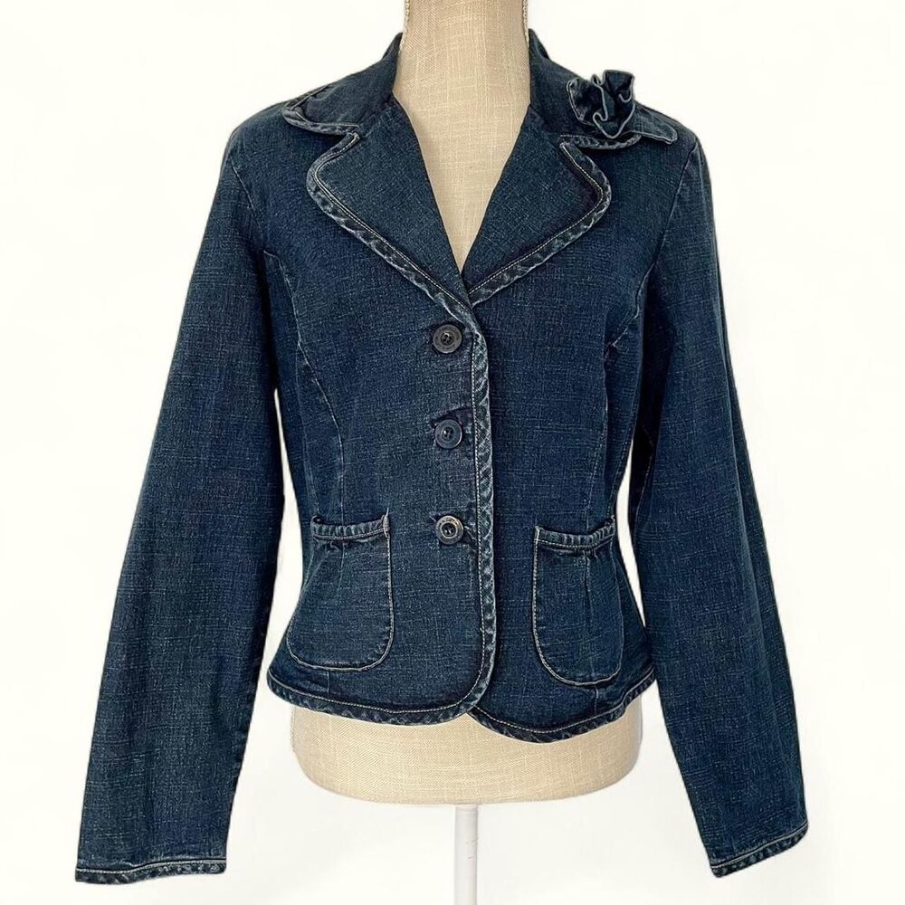 Y2K AMI Women's Blue and Navy Blouse